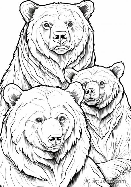 Page de coloriage d'ours Grizzly pour enfants